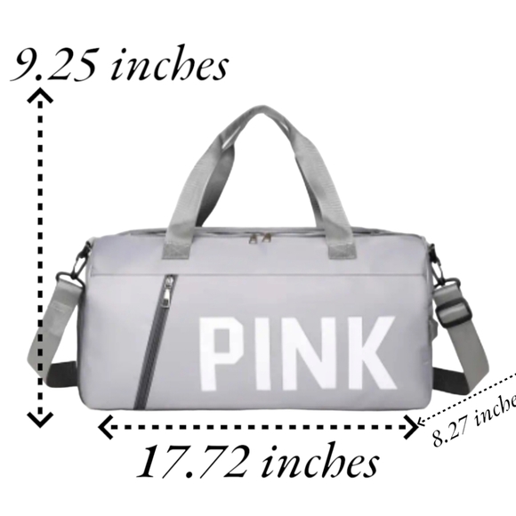 PINK...Spacious Grey Duffle Bag with Shoe Storage!! Make An Offer Today!! - Picture 3 of 11